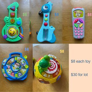 Lot of Electronic Baby - Toddler - Toys - Electronic Guitar, Remote